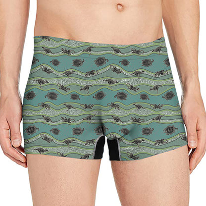 Aboriginal Animals Pattern Print Men's Boxer Briefs