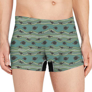 Aboriginal Animals Pattern Print Men's Boxer Briefs