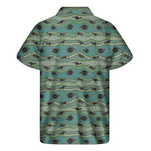 Aboriginal Animals Pattern Print Men's Short Sleeve Shirt