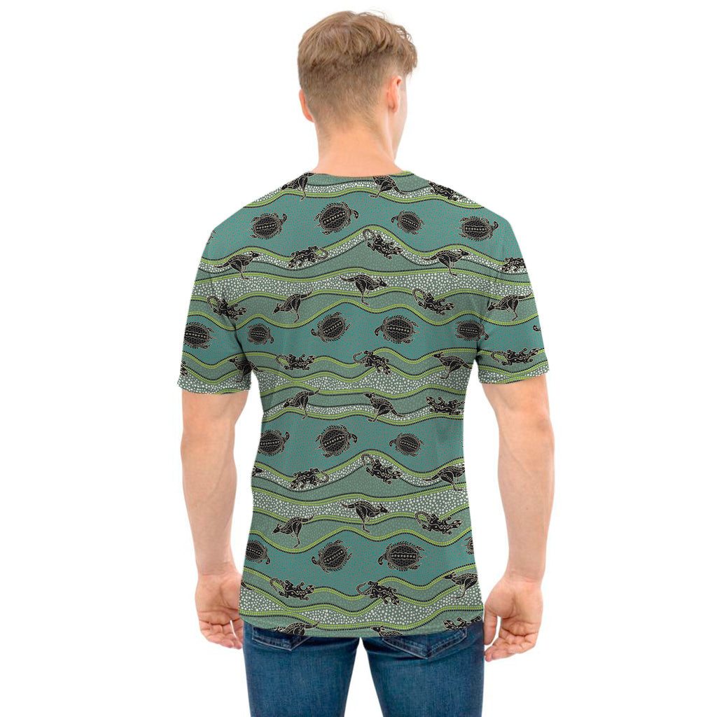 Aboriginal Animals Pattern Print Men's T-Shirt