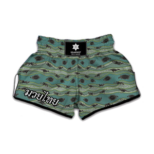 Aboriginal Animals Pattern Print Muay Thai Boxing Shorts