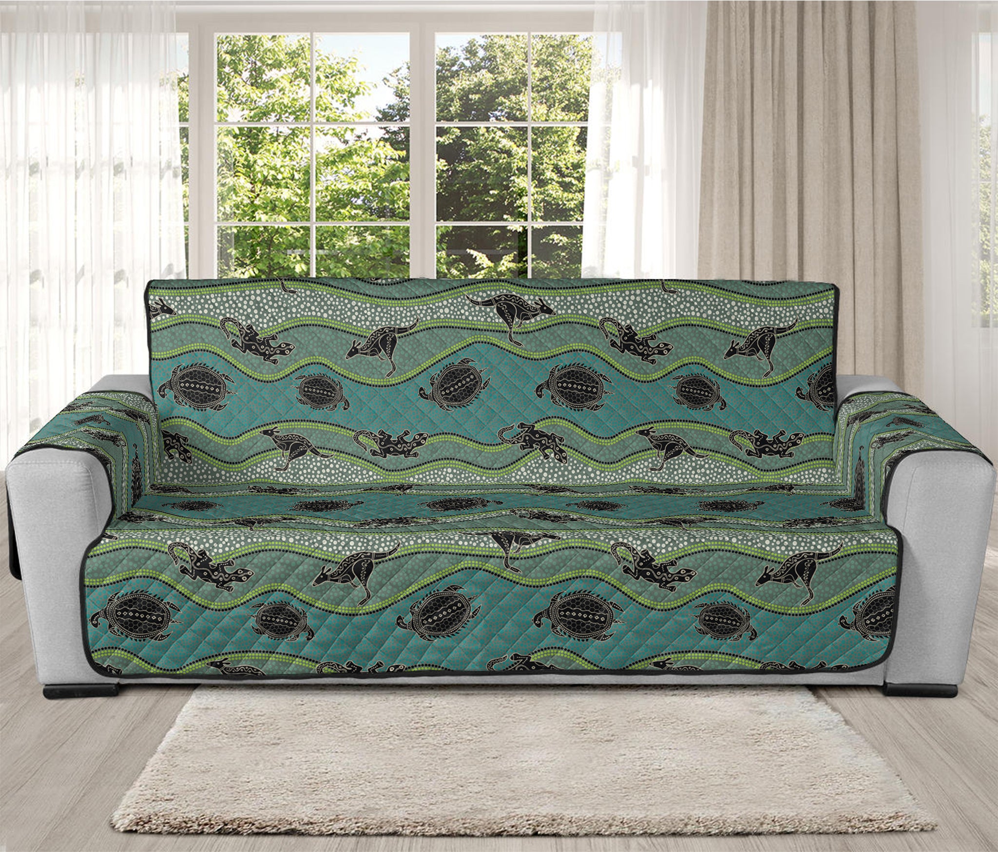 Aboriginal Animals Pattern Print Oversized Sofa Protector