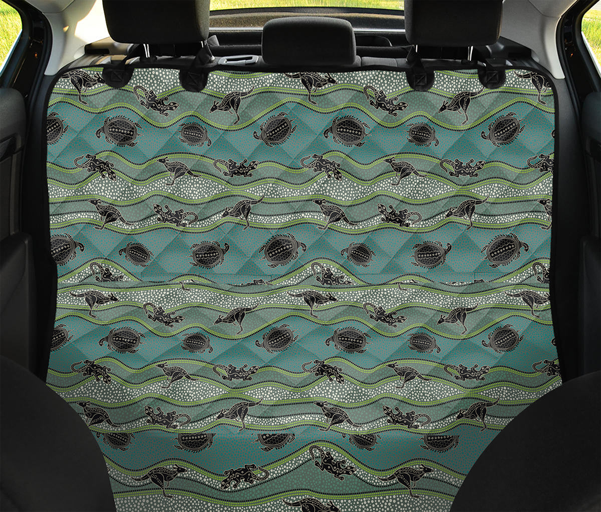 Aboriginal Animals Pattern Print Pet Car Back Seat Cover