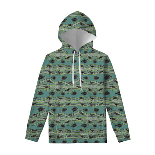 Aboriginal Animals Pattern Print Pullover Hoodie