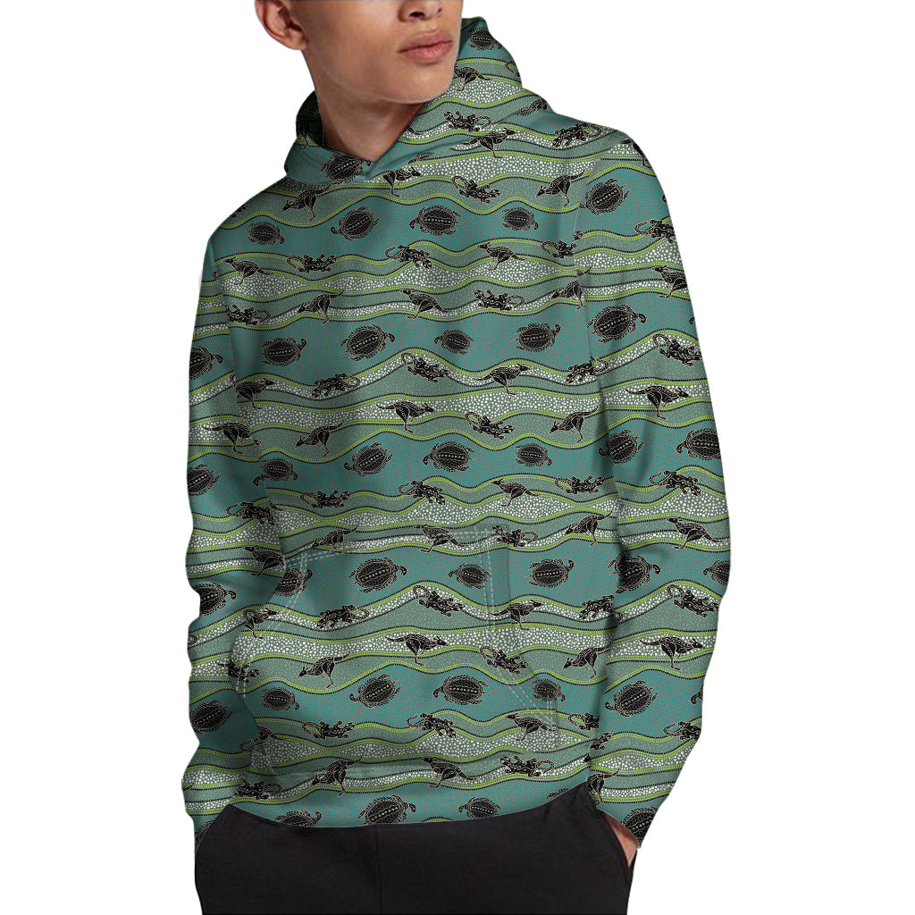 Aboriginal Animals Pattern Print Pullover Hoodie