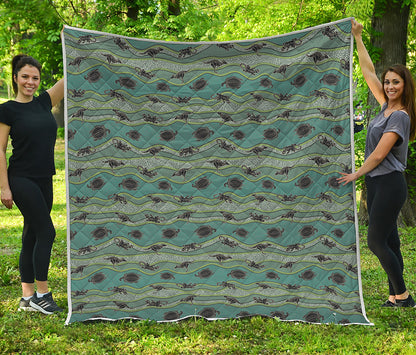 Aboriginal Animals Pattern Print Quilt