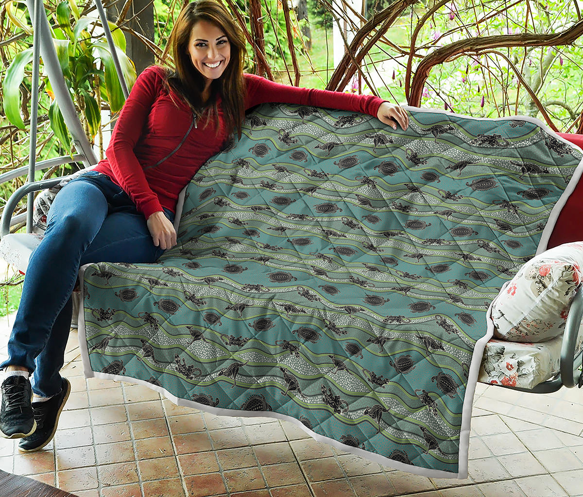 Aboriginal Animals Pattern Print Quilt