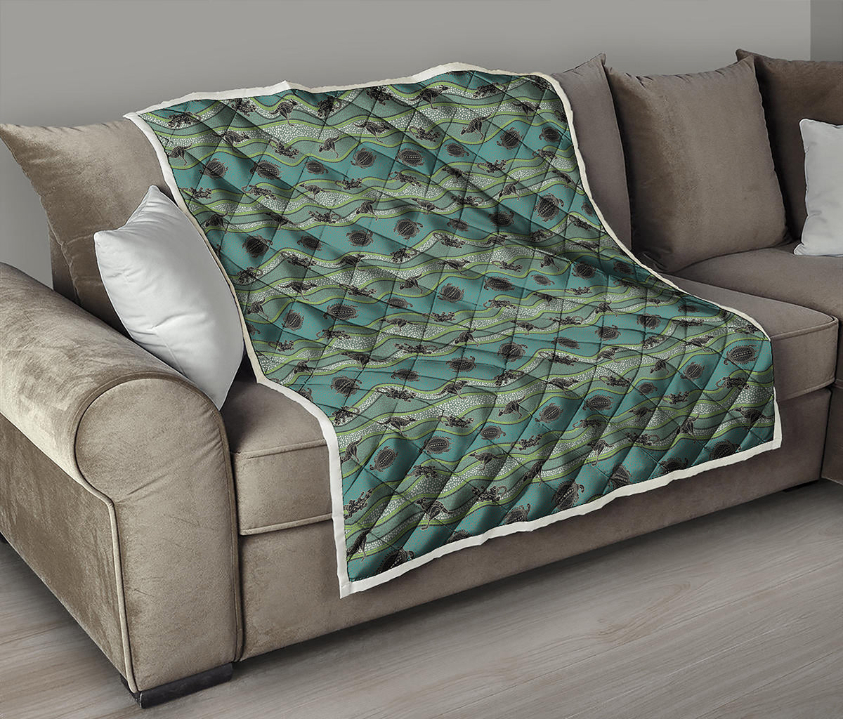 Aboriginal Animals Pattern Print Quilt