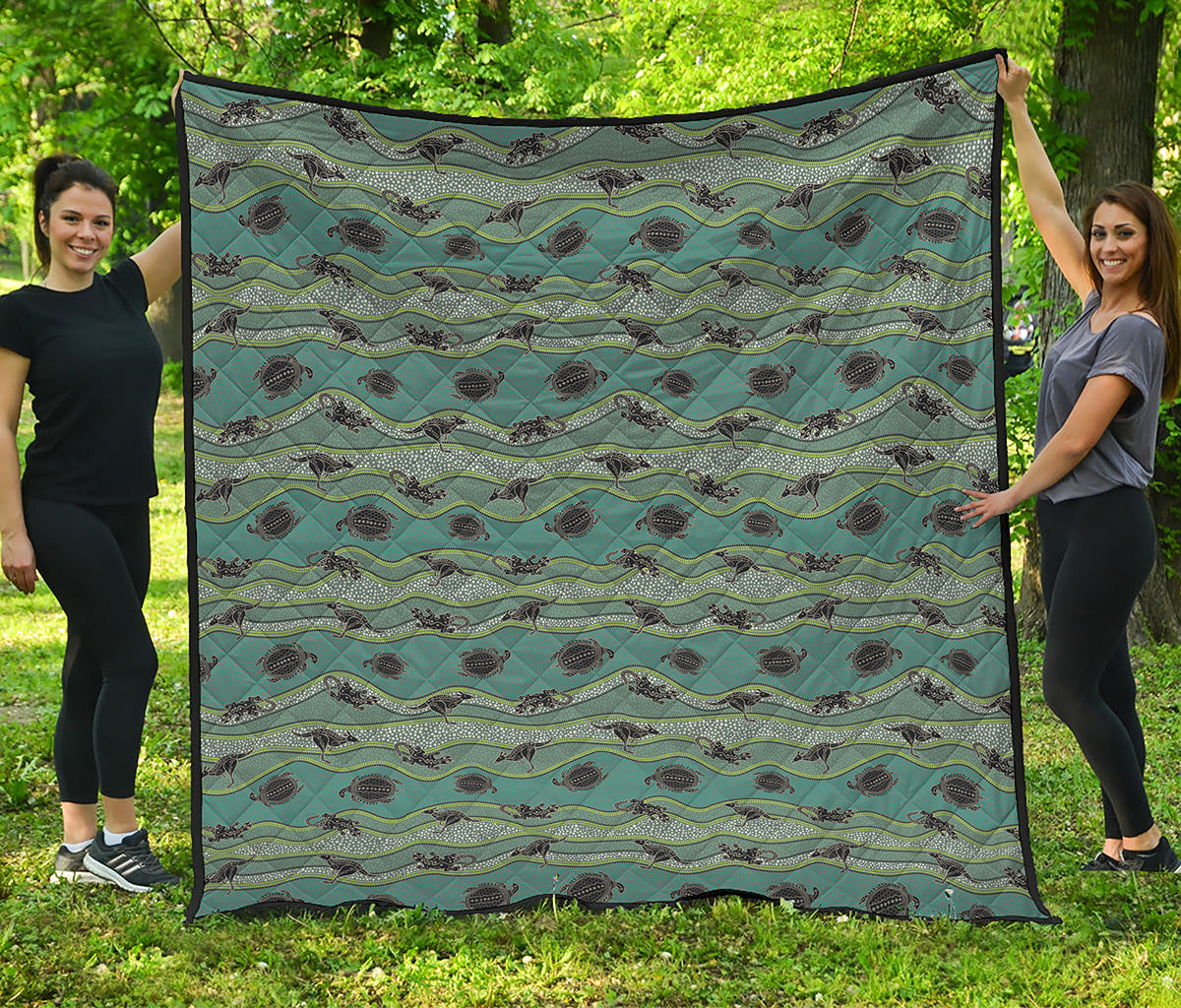 Aboriginal Animals Pattern Print Quilt