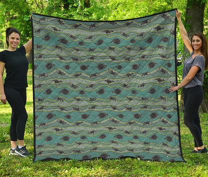 Aboriginal Animals Pattern Print Quilt