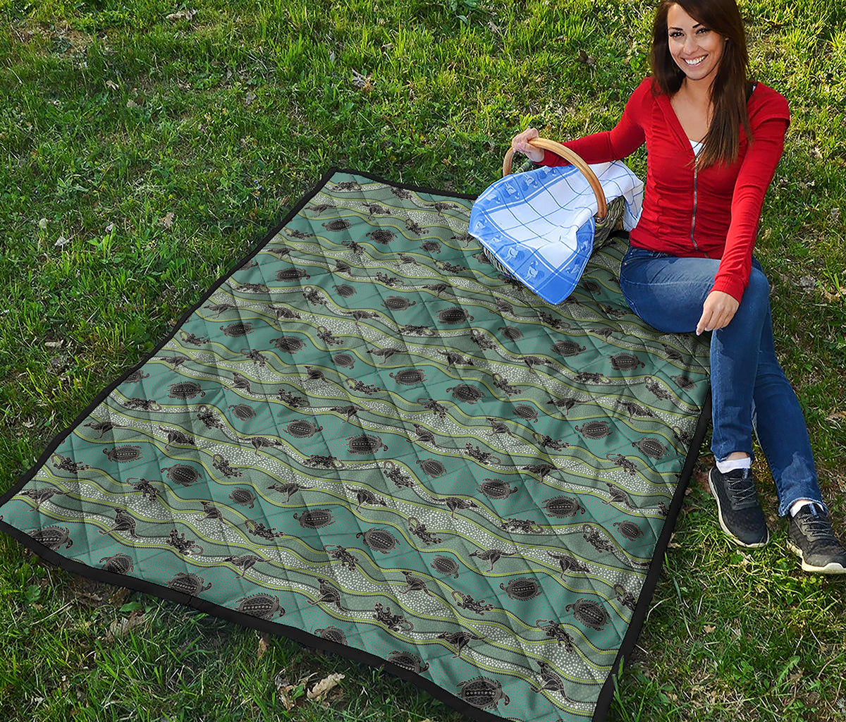 Aboriginal Animals Pattern Print Quilt