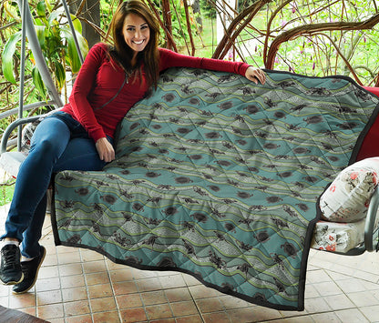Aboriginal Animals Pattern Print Quilt