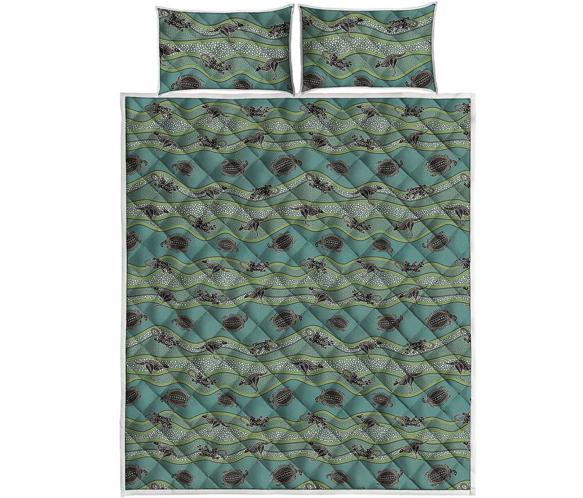 Aboriginal Animals Pattern Print Quilt Bed Set