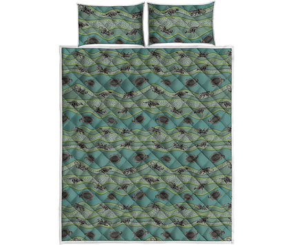 Aboriginal Animals Pattern Print Quilt Bed Set