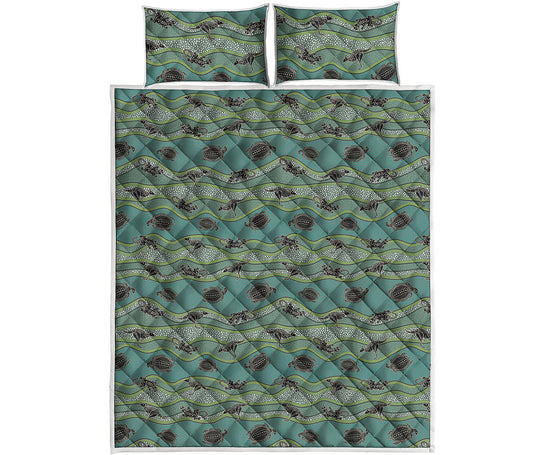 Aboriginal Animals Pattern Print Quilt Bed Set