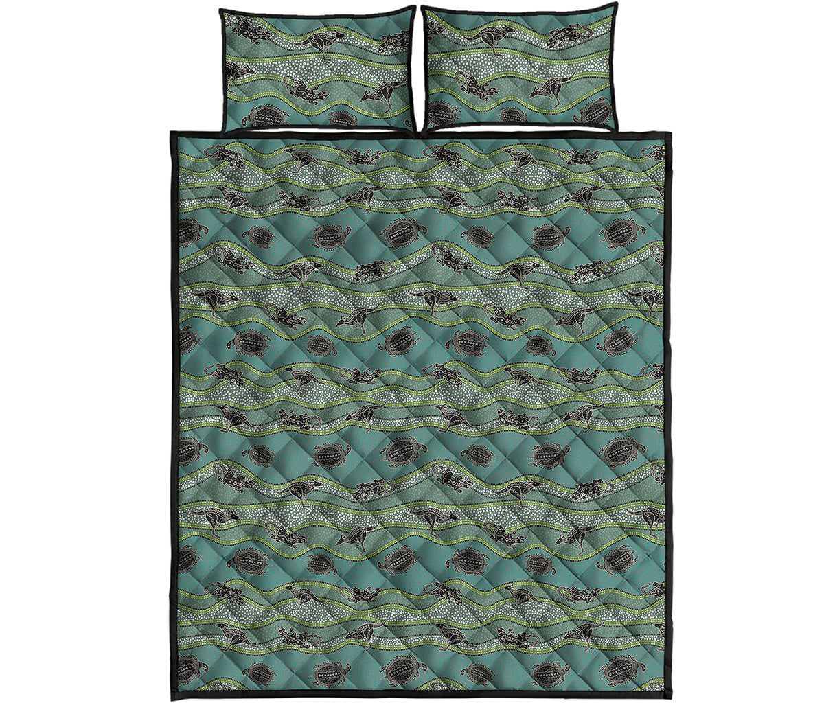 Aboriginal Animals Pattern Print Quilt Bed Set