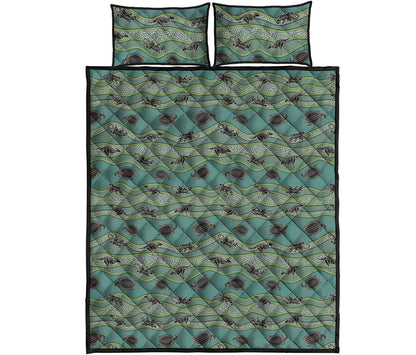 Aboriginal Animals Pattern Print Quilt Bed Set