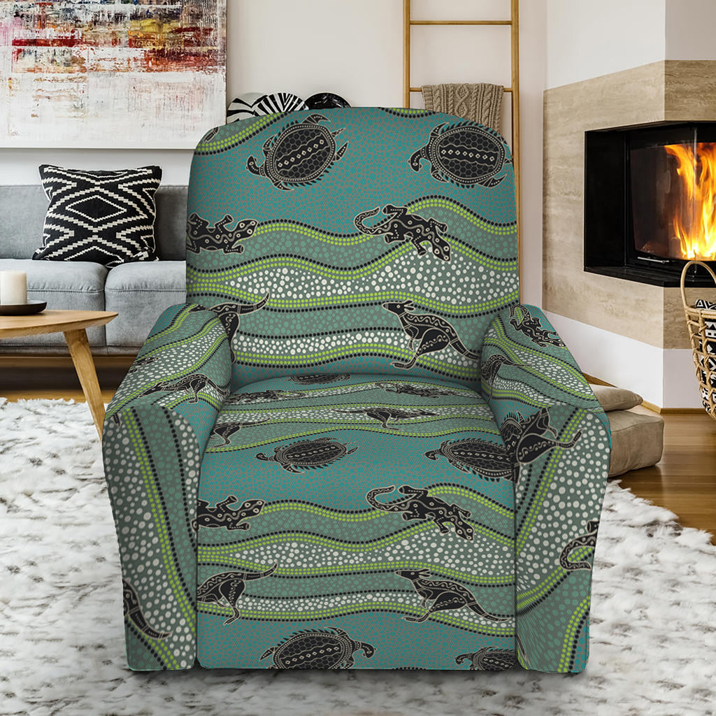 Aboriginal Animals Pattern Print Recliner Slipcover