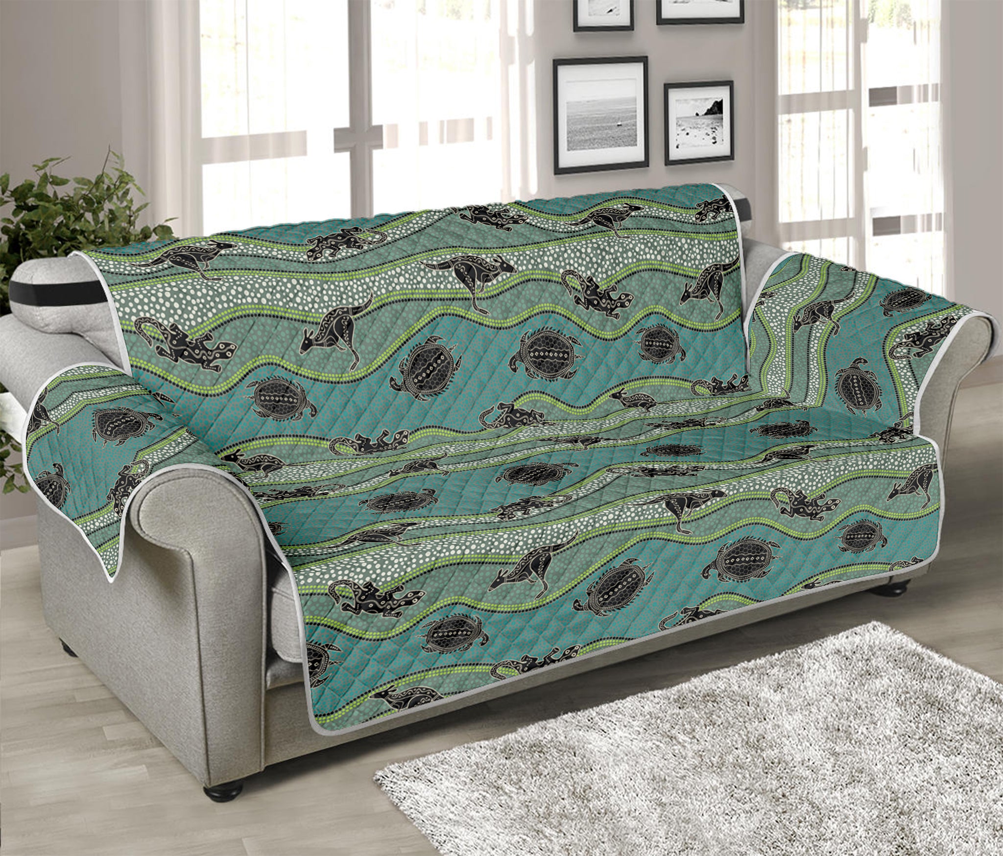 Aboriginal Animals Pattern Print Sofa Protector