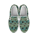 Aboriginal Animals Pattern Print White Slip On Shoes