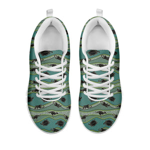 Aboriginal Animals Pattern Print White Sneakers