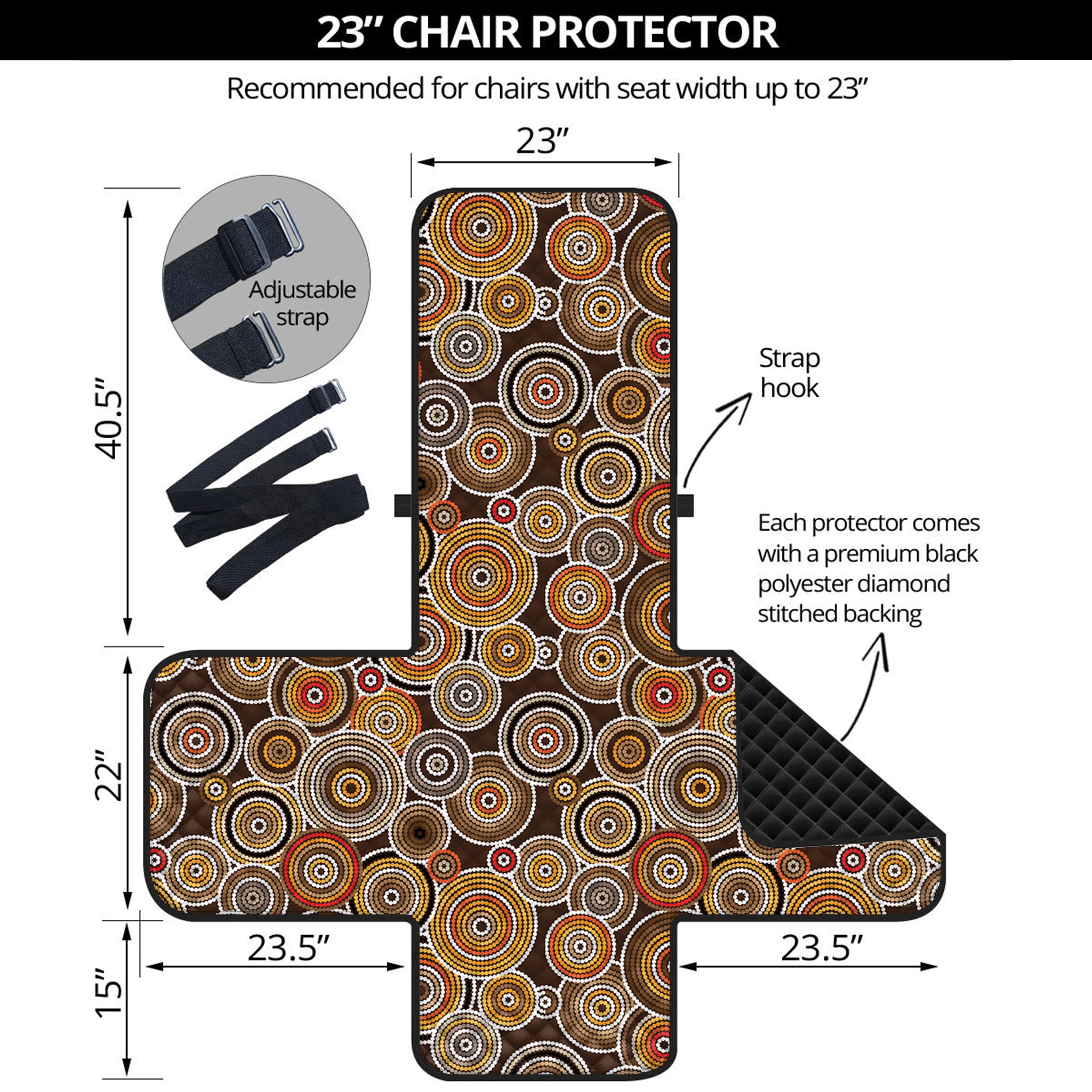 Aboriginal Art Dot Pattern Print Armchair Protector