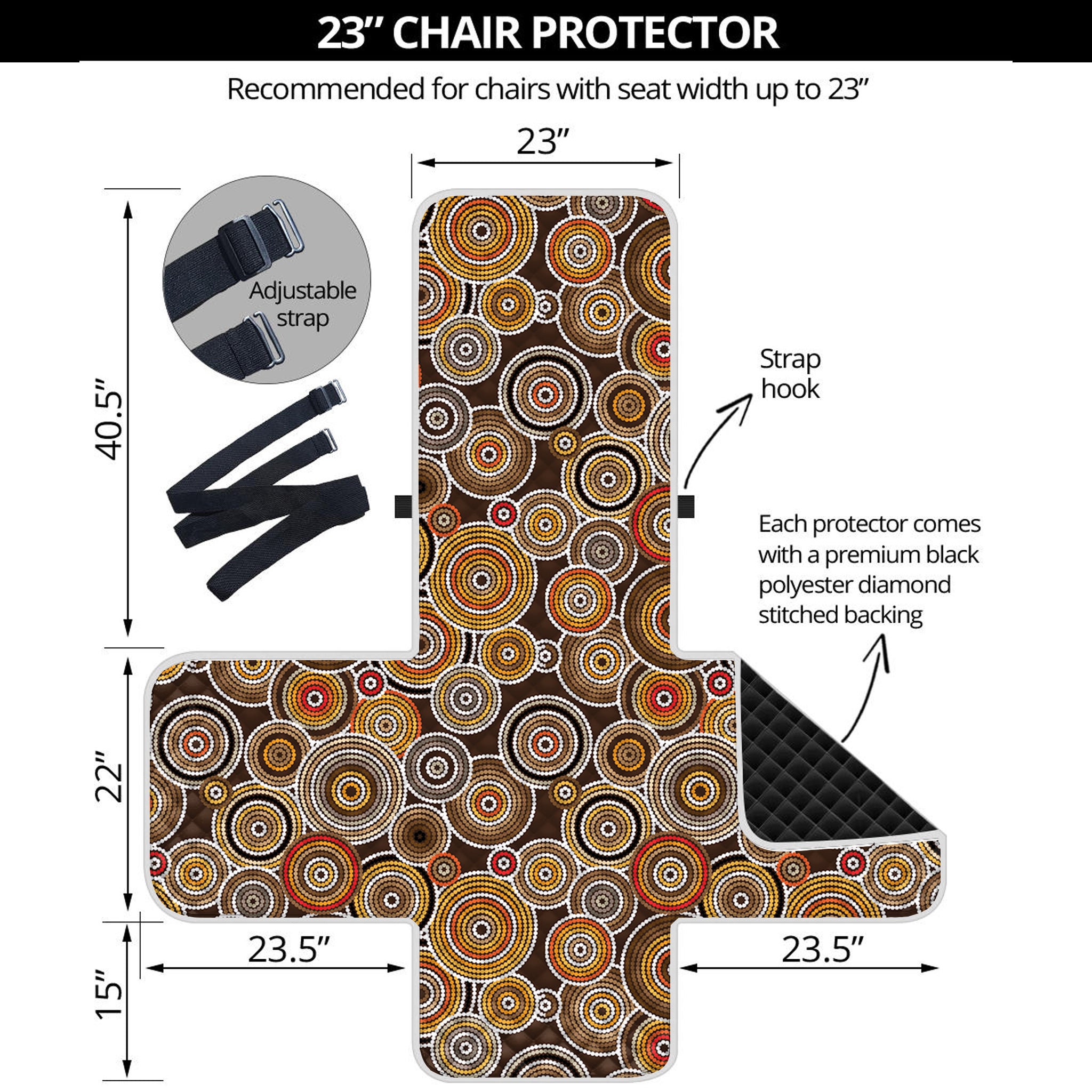 Aboriginal Art Dot Pattern Print Armchair Protector