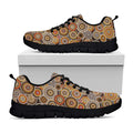 Aboriginal Art Dot Pattern Print Black Running Shoes
