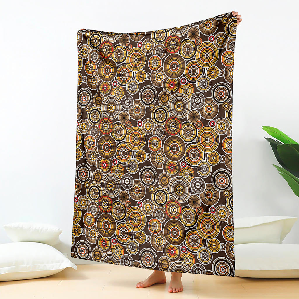 Aboriginal Art Dot Pattern Print Blanket