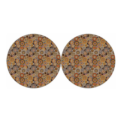 Aboriginal Art Dot Pattern Print Car Coasters