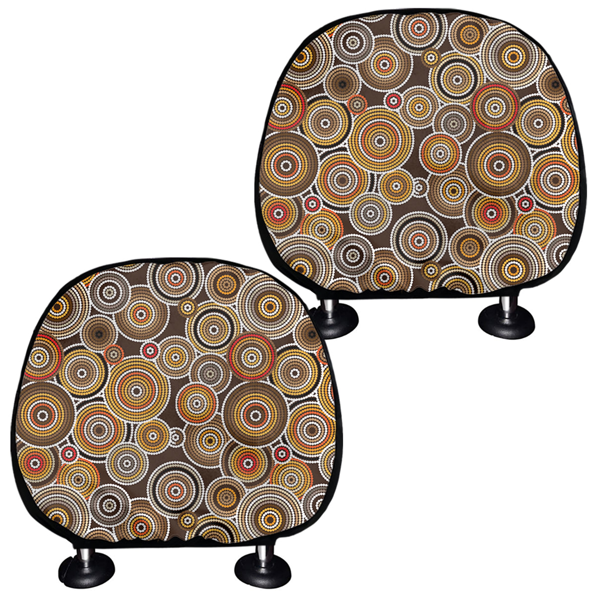 Aboriginal Art Dot Pattern Print Car Headrest Covers