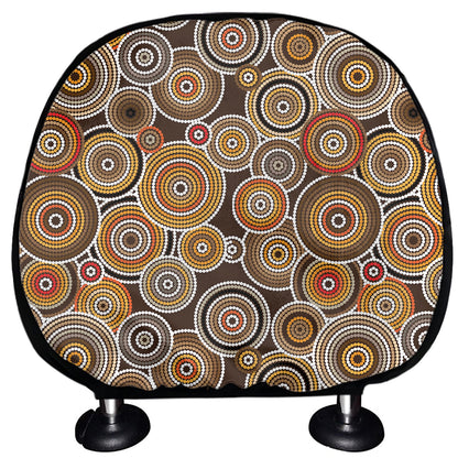 Aboriginal Art Dot Pattern Print Car Headrest Covers