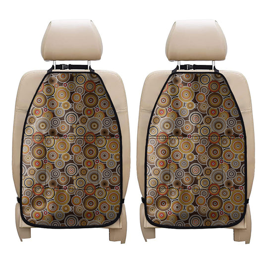 Aboriginal Art Dot Pattern Print Car Seat Organizers