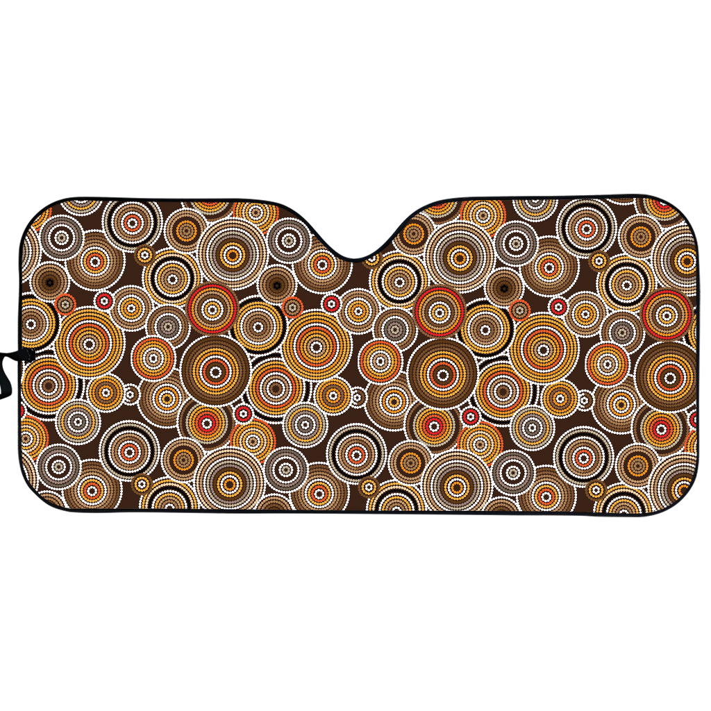 Aboriginal Art Dot Pattern Print Car Sun Shade