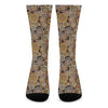 Aboriginal Art Dot Pattern Print Crew Socks