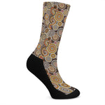 Aboriginal Art Dot Pattern Print Crew Socks