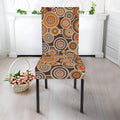 Aboriginal Art Dot Pattern Print Dining Chair Slipcover