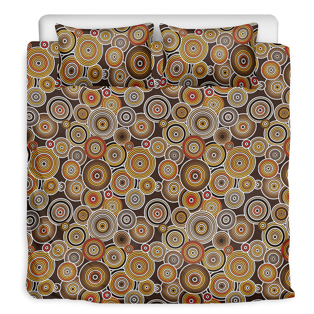 Aboriginal Art Dot Pattern Print Duvet Cover Bedding Set