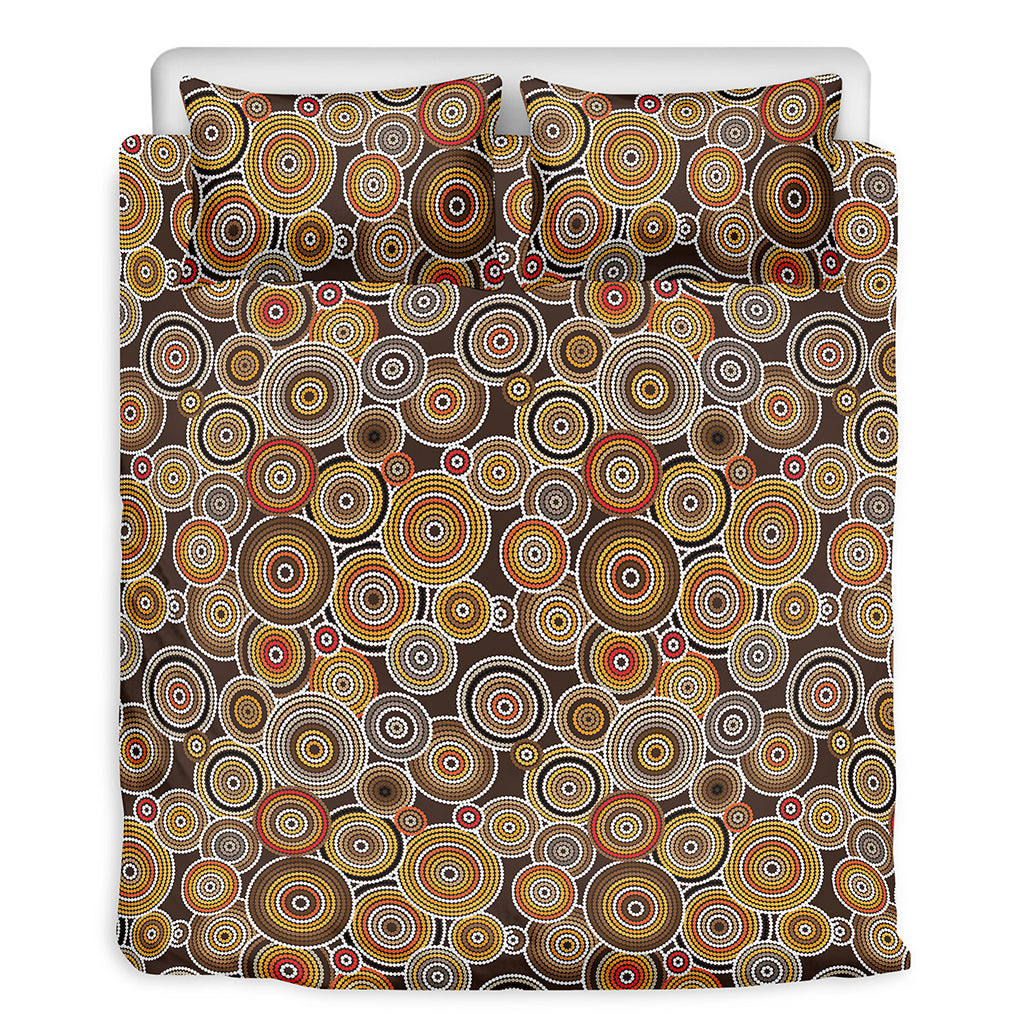 Aboriginal Art Dot Pattern Print Duvet Cover Bedding Set
