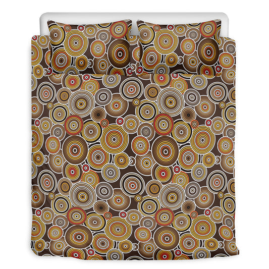 Aboriginal Art Dot Pattern Print Duvet Cover Bedding Set
