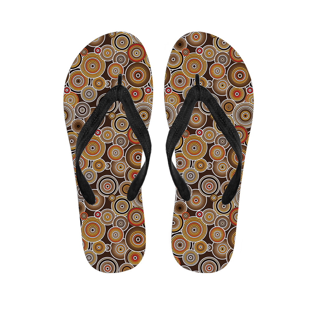 Aboriginal Art Dot Pattern Print Flip Flops