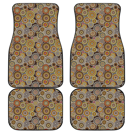 Aboriginal Art Dot Pattern Print Front and Back Car Floor Mats