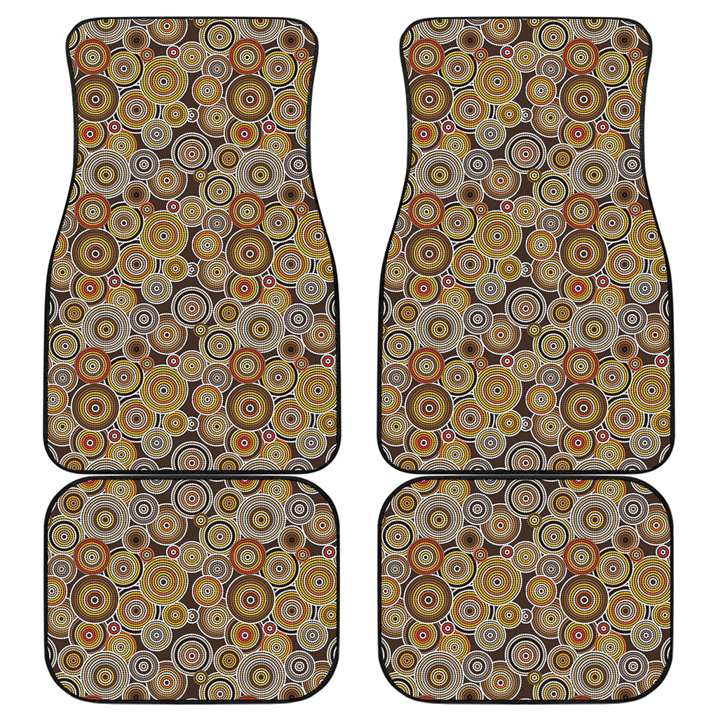 Aboriginal Art Dot Pattern Print Front and Back Car Floor Mats