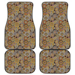 Aboriginal Art Dot Pattern Print Front and Back Car Floor Mats