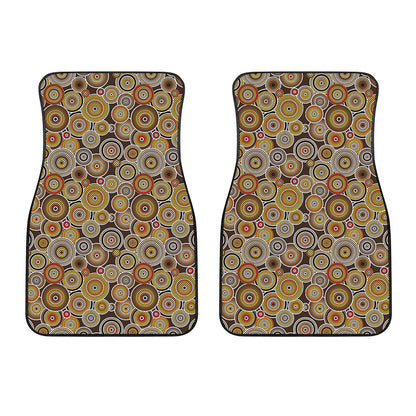 Aboriginal Art Dot Pattern Print Front Car Floor Mats