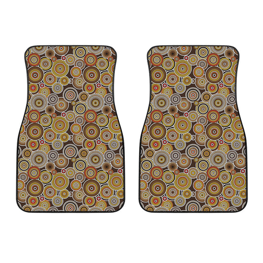Aboriginal Art Dot Pattern Print Front Car Floor Mats