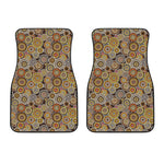 Aboriginal Art Dot Pattern Print Front Car Floor Mats