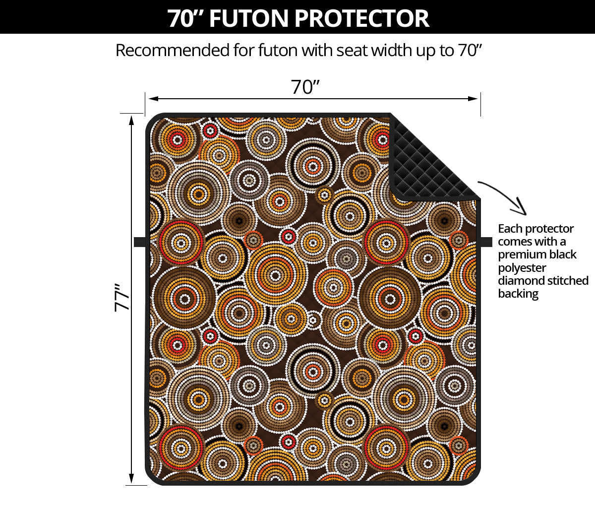 Aboriginal Art Dot Pattern Print Futon Protector