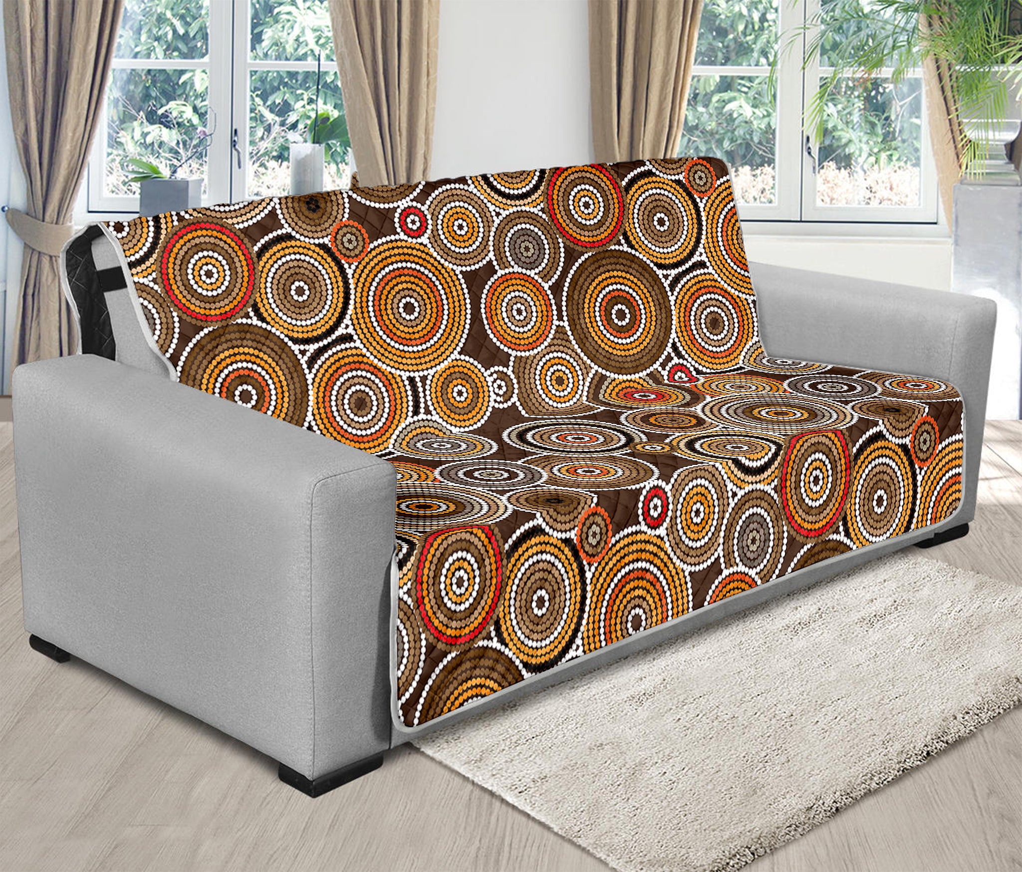 Aboriginal Art Dot Pattern Print Futon Protector