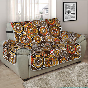 Aboriginal Art Dot Pattern Print Half Sofa Protector